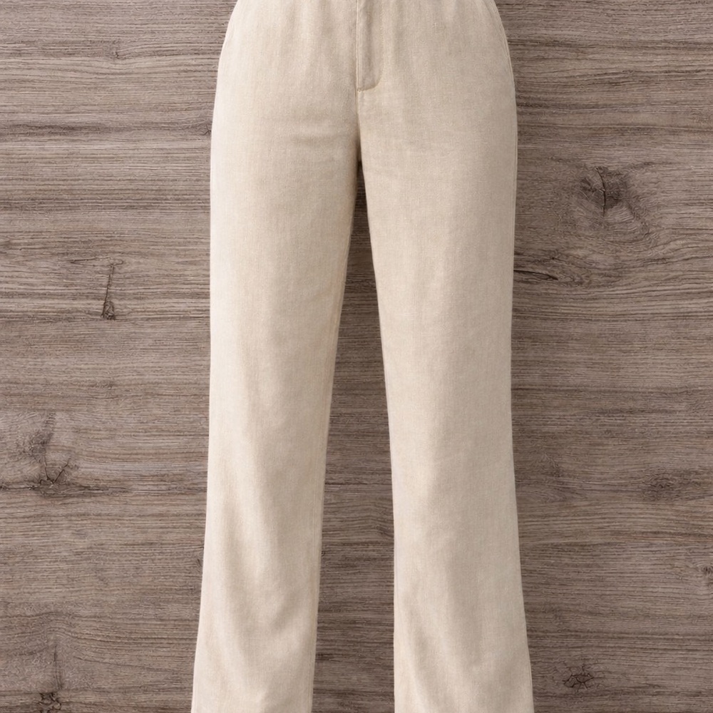 Z SUPPLY Farah in Beige Women’s Linen Blend Trousers Size Large NWT‎